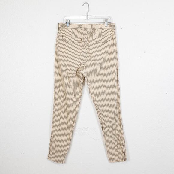 OCTOBRE Editions Seersucker Shane Trouser Pant beige stripe sz XL - Picture 4 of 12
